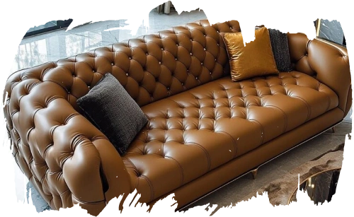 Leather upholstery fabric sofa