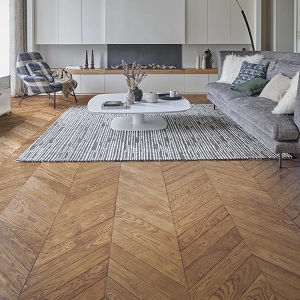 Chevron parquet in living room