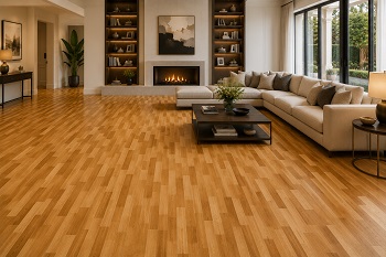 Finger parquet flooring in room