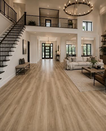 Luxury vinyl flooring in modern villa