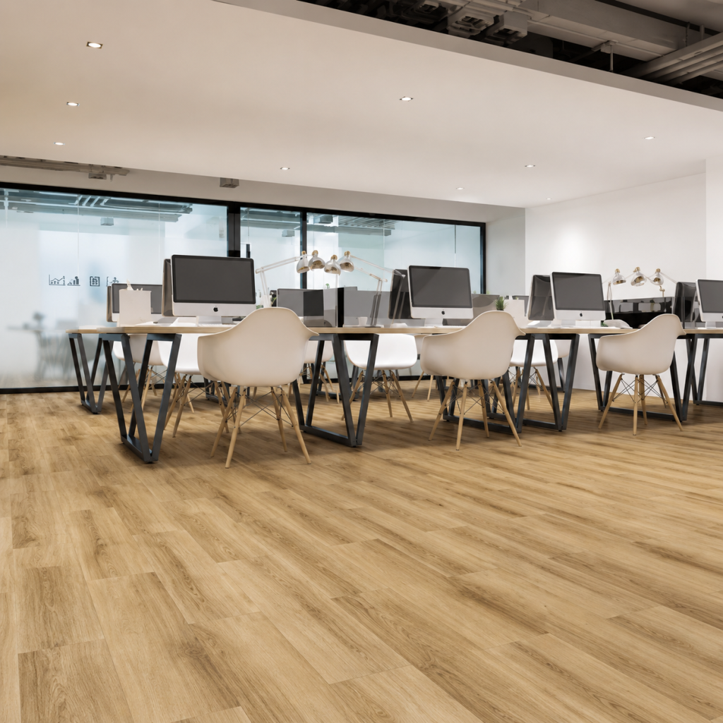 vinyl plank flooring in Abu Dhabi office