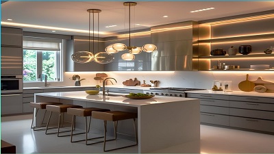 Beautiful Modern Kitchen Interior in Abu Dhabi