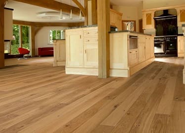 Modern wooden kitchen flooring open plan interior