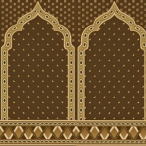 Brown & Gold color Mosque Carpet