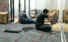 Carpet tiles Abu Dhabi office installation team