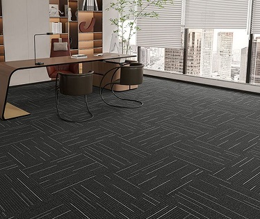 Charcoal carpet tiles in luxury office