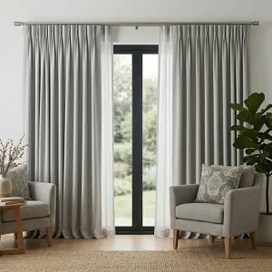 Light gray color Blackout curtains