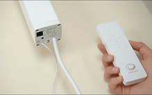 Motorized curtain motor with white remote control