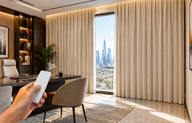 Motorized curtains Abu Dhabi, office room