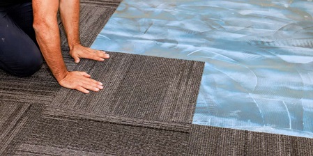 Professional carpet tiles Abu Dhabi installation service