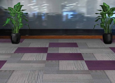Purple Carpet Tiles in office
