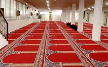 Red Carpet Mosque Prayer Hall with Saff Lines
