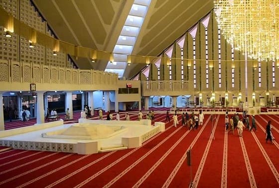Red Color Carpet in Crowded Mosque