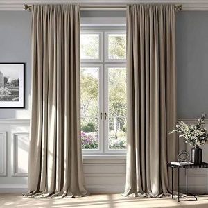 Taupe color blackout curtains
