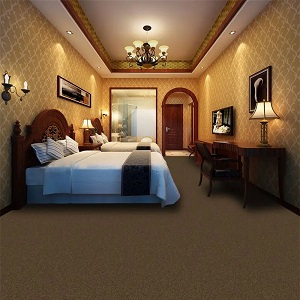 Velvet wall to wall carpet in hotel lobby room