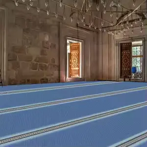 Wall to wall prayer carpet in mosque
