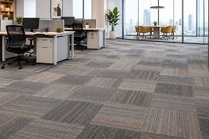 polypropylene carpet tiles in office