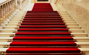 red carpet on stairs