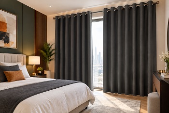 Blackout eyelet curtains in Bedroom
