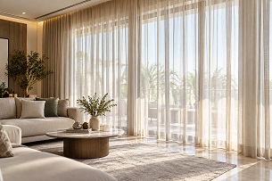 linen sheer curtains in living room